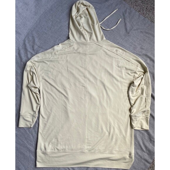 Fabletics Oversized Hooded Tunic Sweatshirt Cream Pale Yellow Women's Size L - Picture 4 of 9